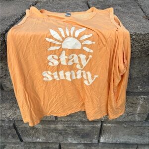 Orange 'Stay Sunny' Tank Top